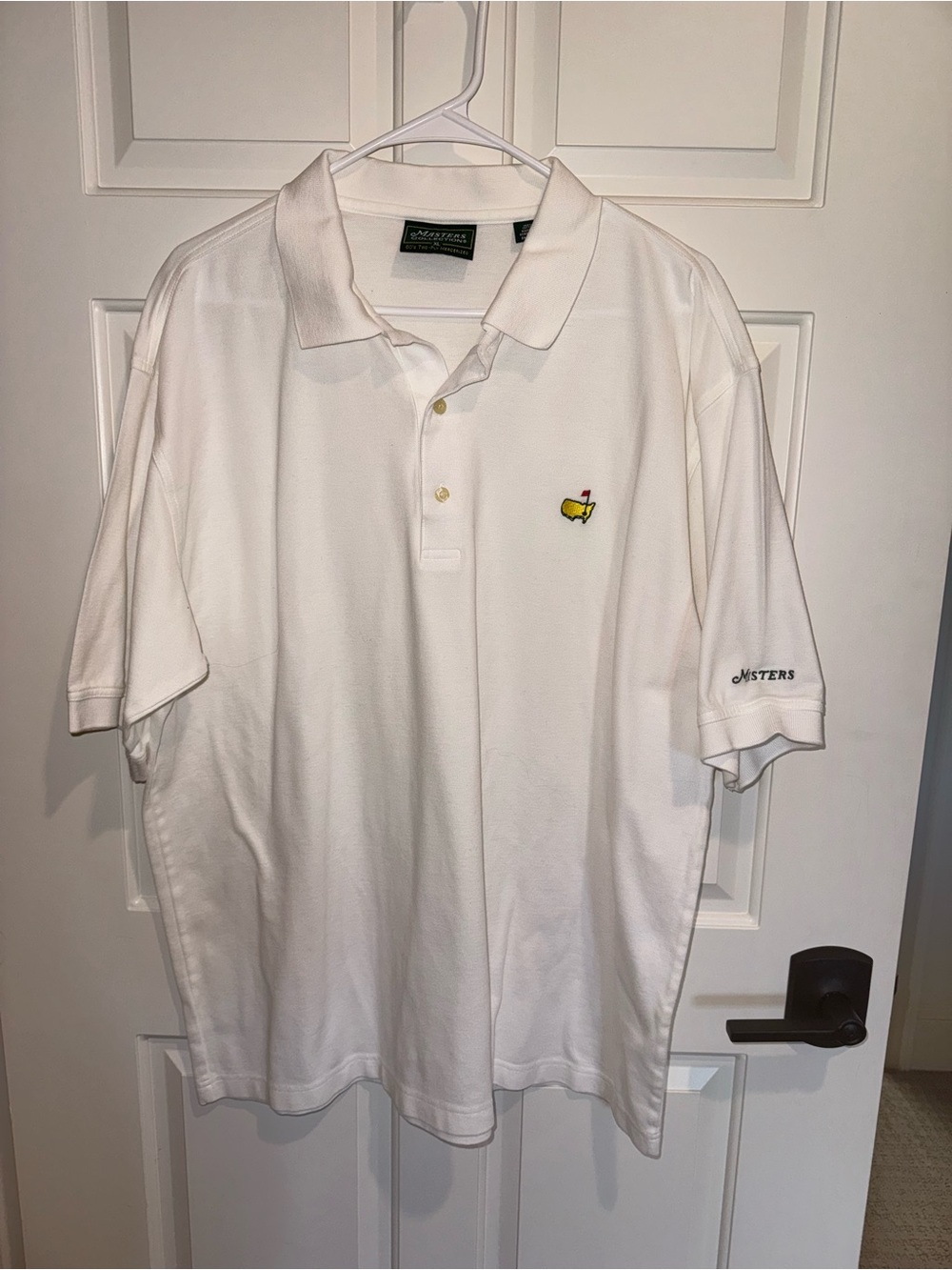 Masters White Polo Shirt with Embroidered Logo XL